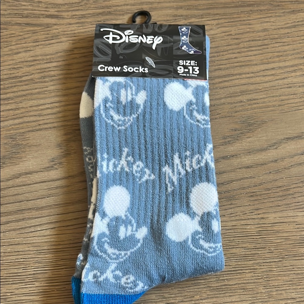 Disney Blue and White Mickey Mouse Casual Crew Socks
